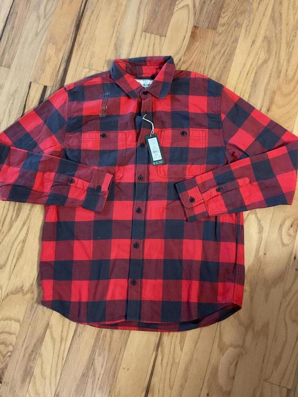 NWT Alpine Design Men’s Mid-weight Flannel Shirt Size Large